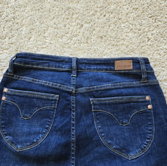 Judy Blue Skinny Fit Jeans Womens 9/29  Raw Hem Dark Blue High Rise - Picture 4 of 10
